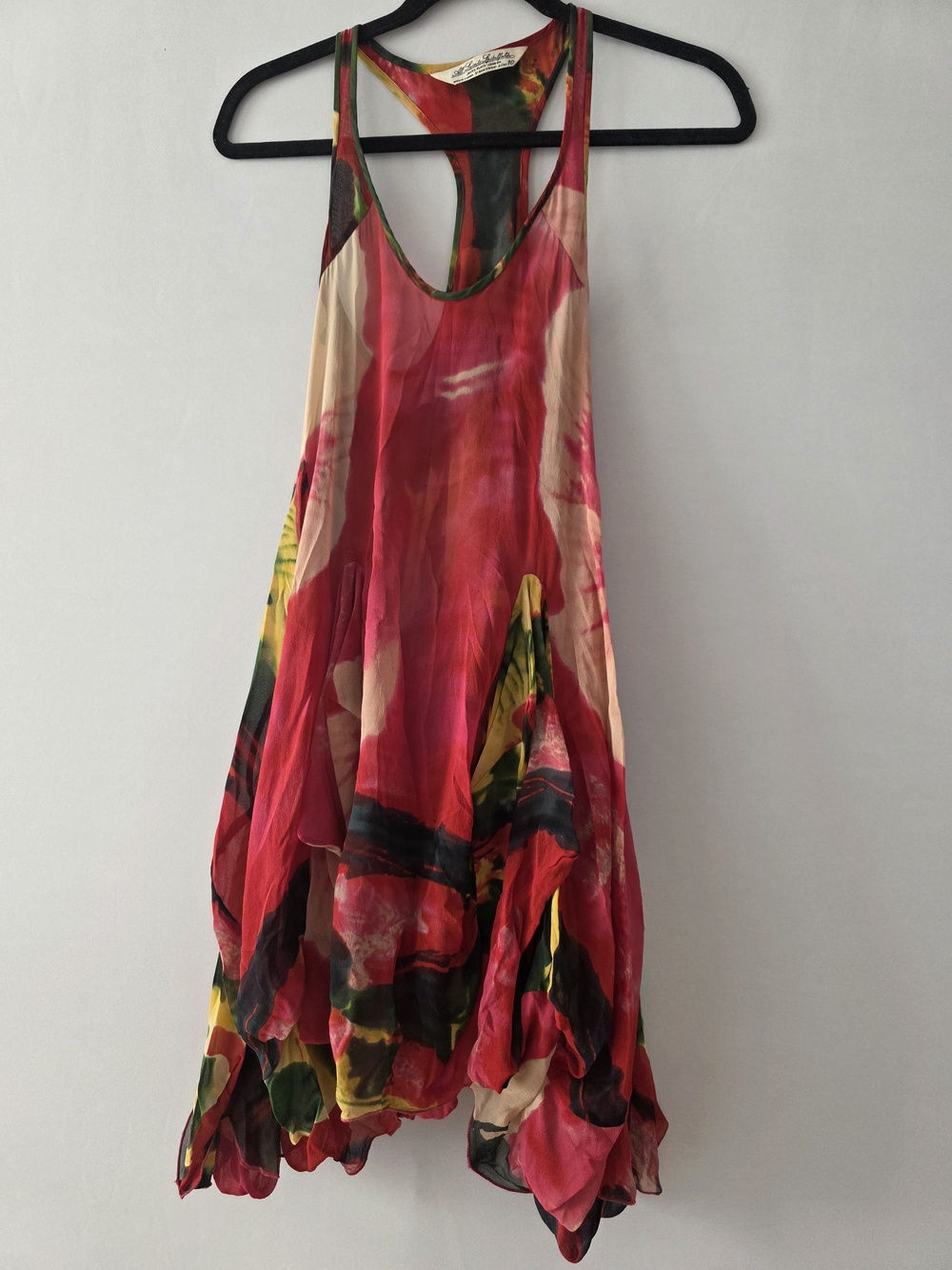 AllSaints Spitalfields Floral Silk Dress - Red & Green